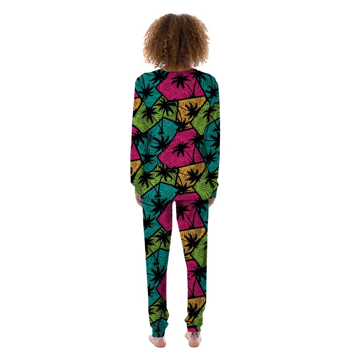 Palm Leaf Hawaiian Print Pattern Women's Pajamas-grizzshop