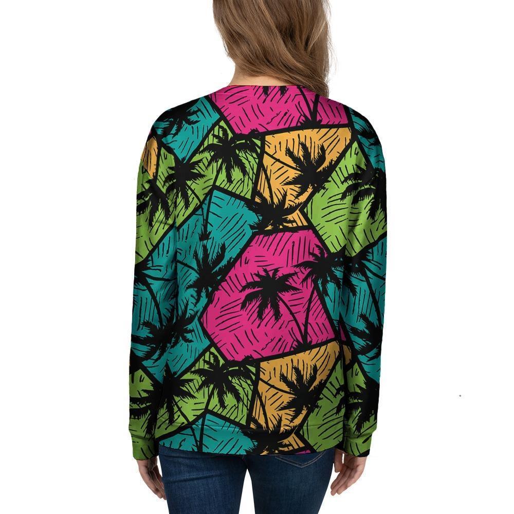 Palm Leaf Hawaiian Print Pattern Women's Sweatshirt-grizzshop