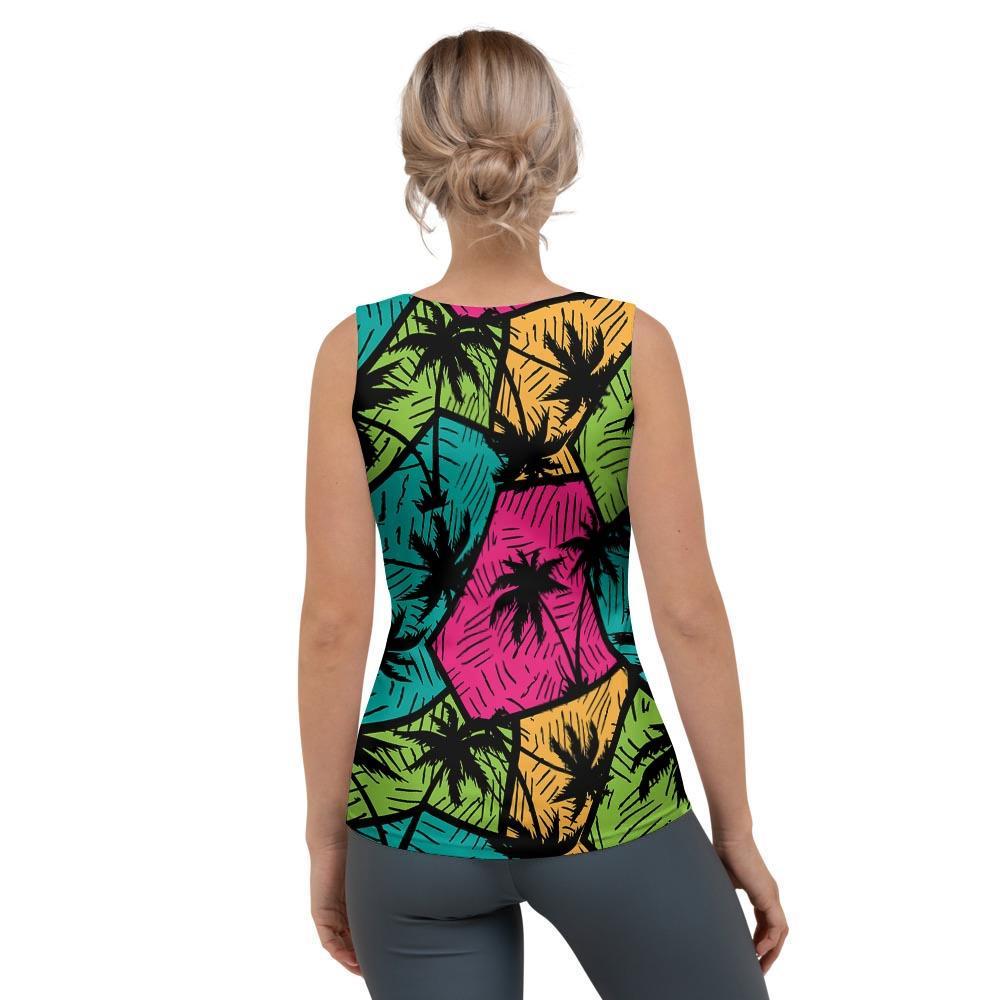 Palm Leaf Hawaiian Print Pattern Women's Tank Top-grizzshop
