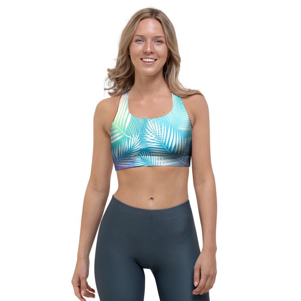 Palm Leaf Hawaiian Print Sports Bra-grizzshop