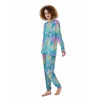 Palm Leaf Hawaiian Print Women's Pajamas-grizzshop