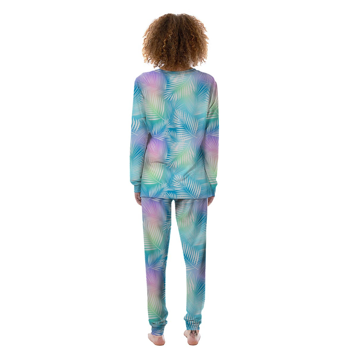 Palm Leaf Hawaiian Print Women's Pajamas-grizzshop