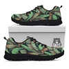 Palm Leaf Tropical Banana Print Pattern Black Sneaker-grizzshop