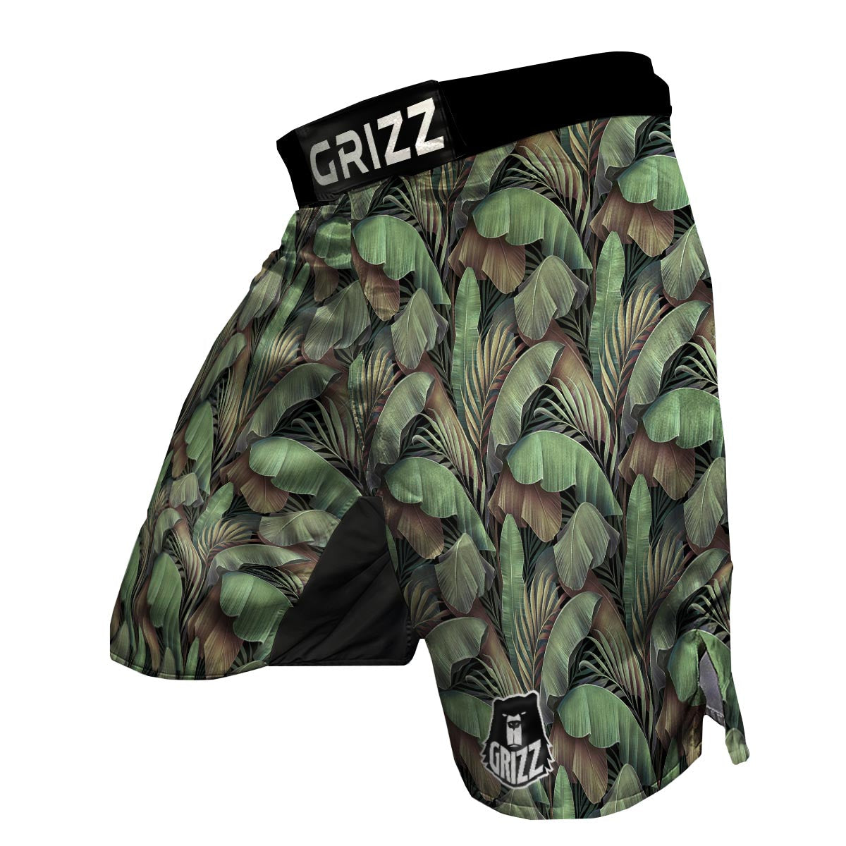 Palm Leaf Tropical Banana Print Pattern MMA Shorts-grizzshop