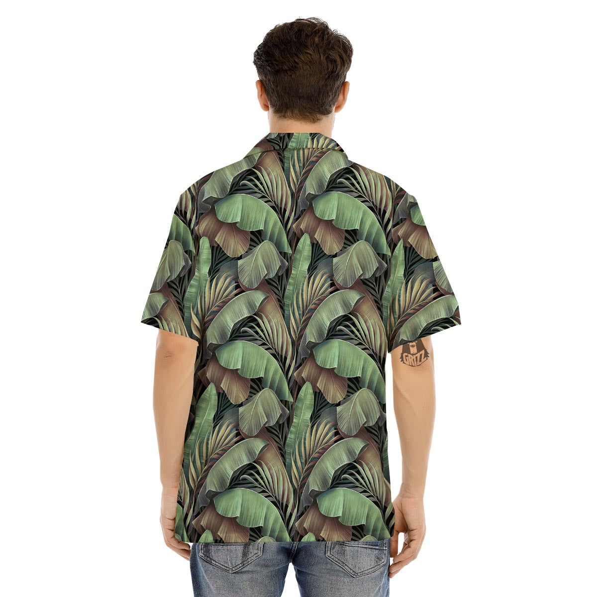 Palm Leaf Tropical Banana Print Pattern Men's Hawaiian Shirt-grizzshop