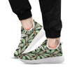 Palm Leaf Tropical Banana Print Pattern White Athletic Shoes-grizzshop