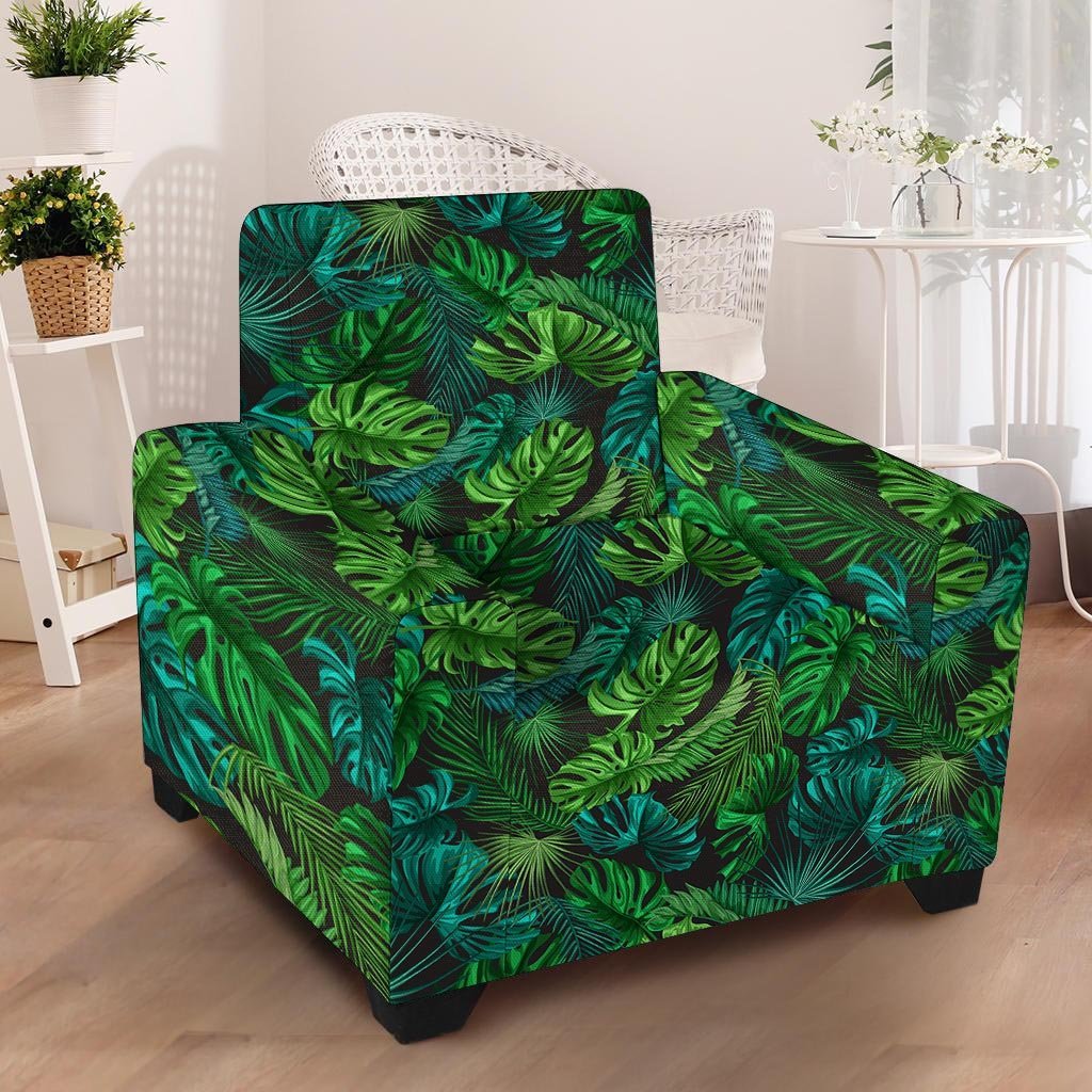 Palm Leaf Tropical Print Armchair Cover-grizzshop