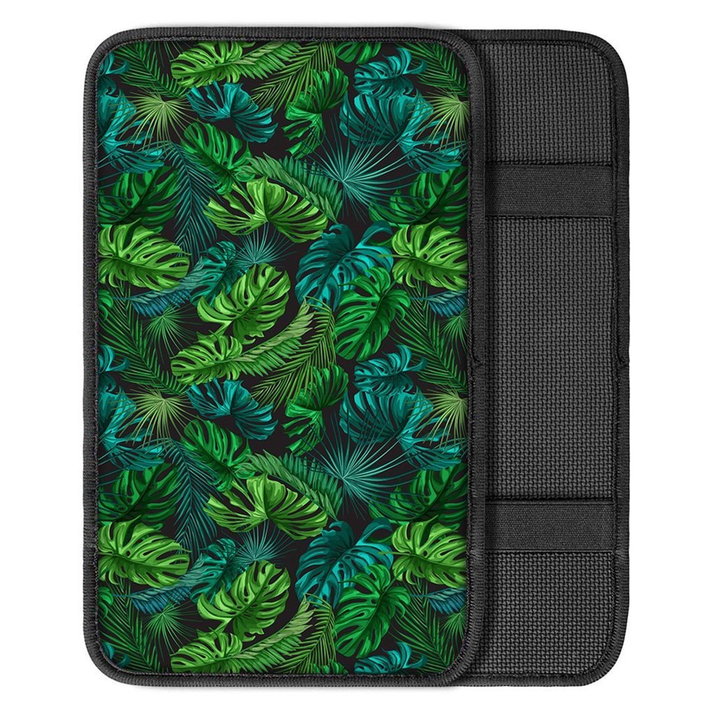 Palm Leaf Tropical Print Car Console Cover-grizzshop