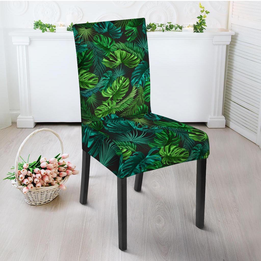 Palm Leaf Tropical Print Chair Cover-grizzshop