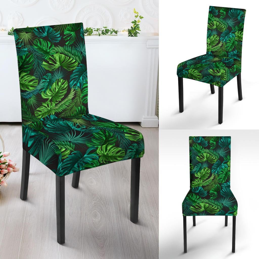 Palm Leaf Tropical Print Chair Cover-grizzshop