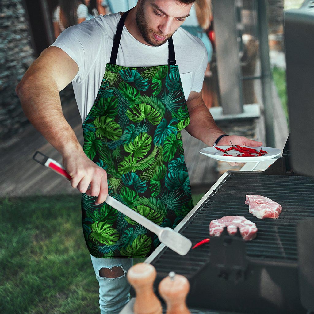 Palm Leaf Tropical Print Men's Apron-grizzshop