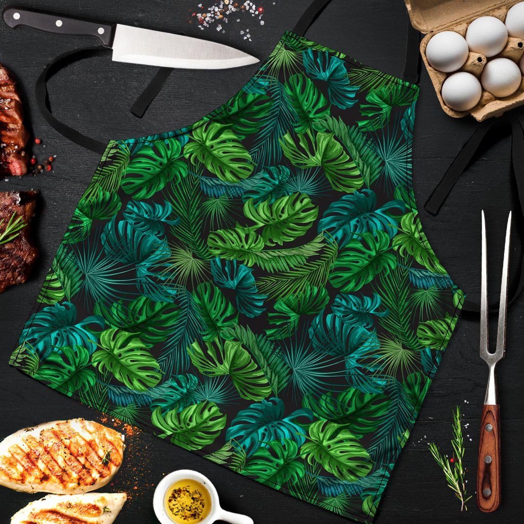 Palm Leaf Tropical Print Men's Apron-grizzshop