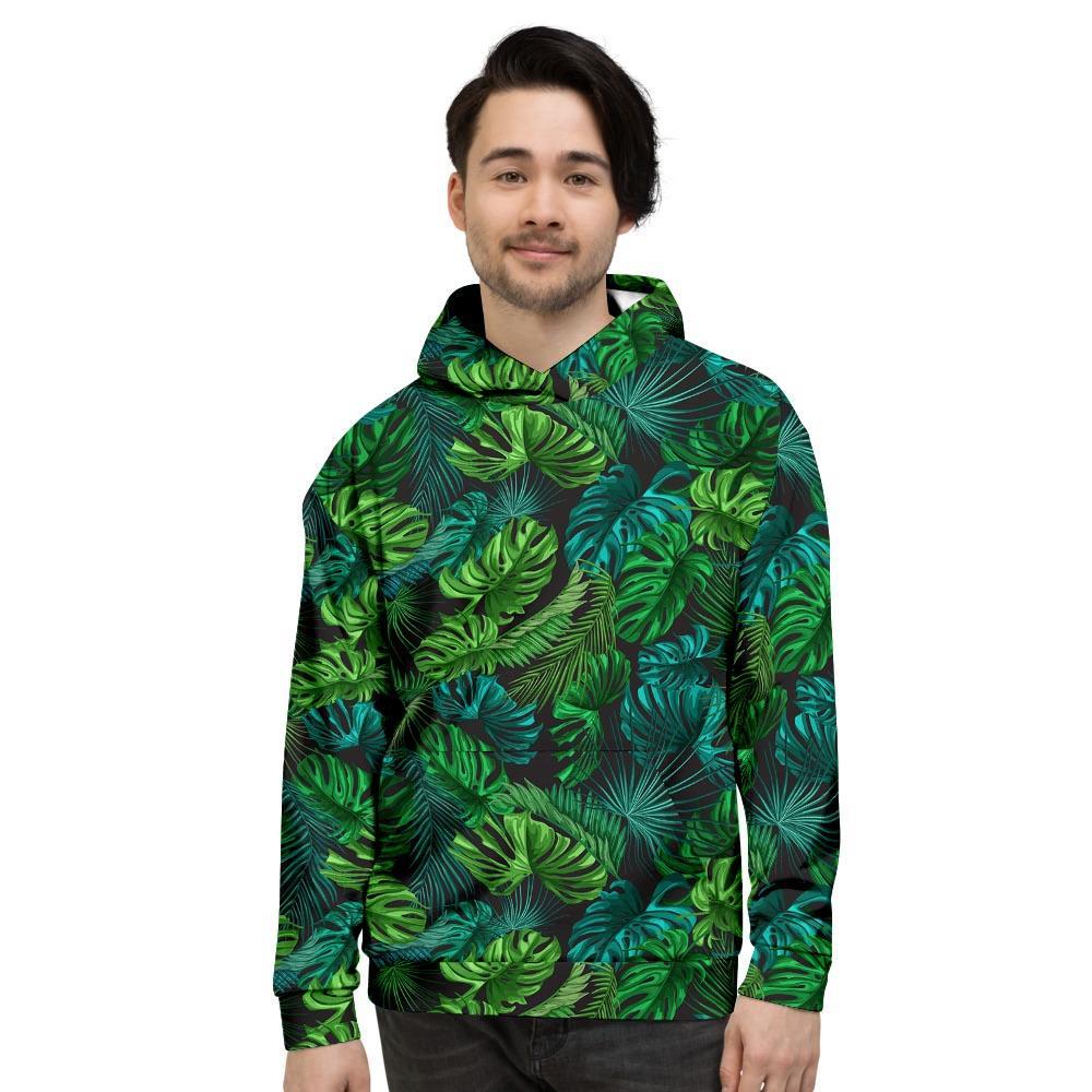 Palm Leaf Tropical Print Men's Hoodie-grizzshop