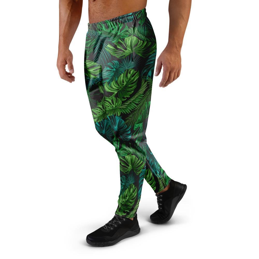 Palm Leaf Tropical Print Men's Joggers-grizzshop