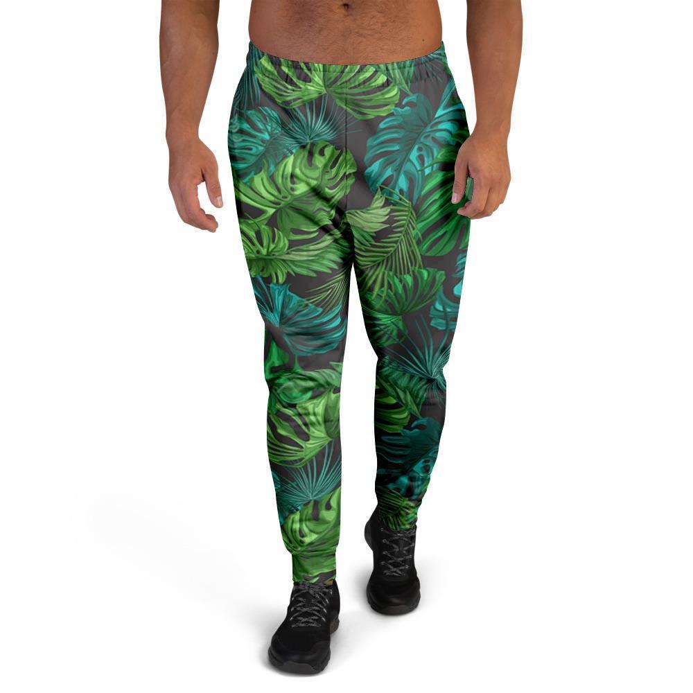 Palm Leaf Tropical Print Men's Joggers-grizzshop