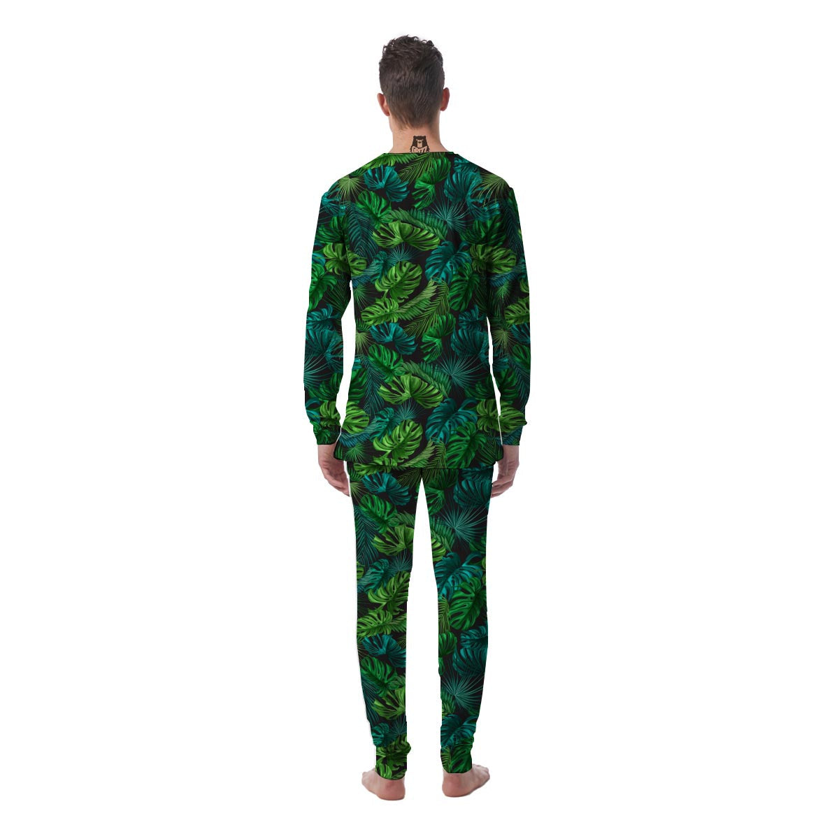 Palm Leaf Tropical Print Men's Pajamas-grizzshop