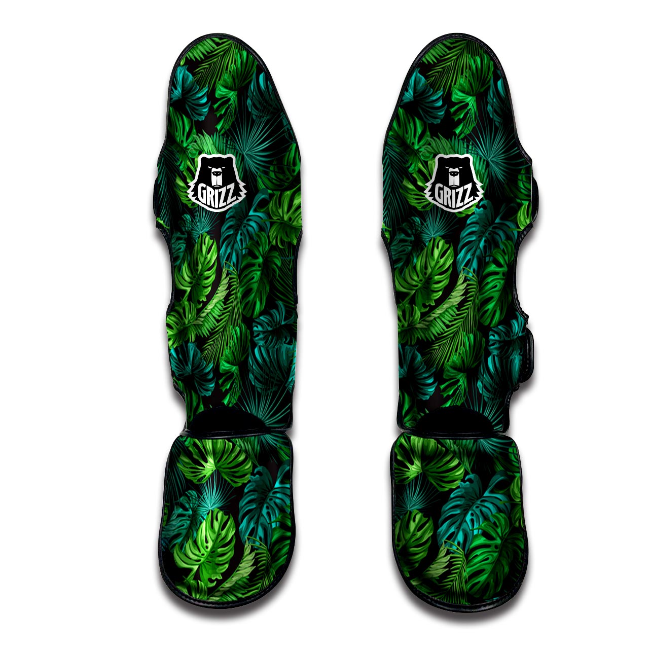 Palm Leaf Tropical Print Muay Thai Shin Guard-grizzshop