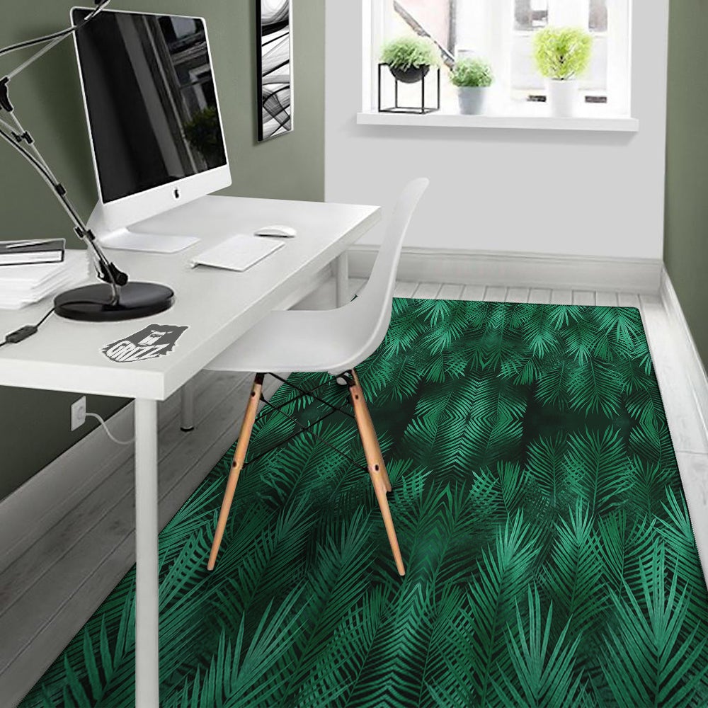 Palm Leaf Tropical Print Pattern Floor Mat-grizzshop