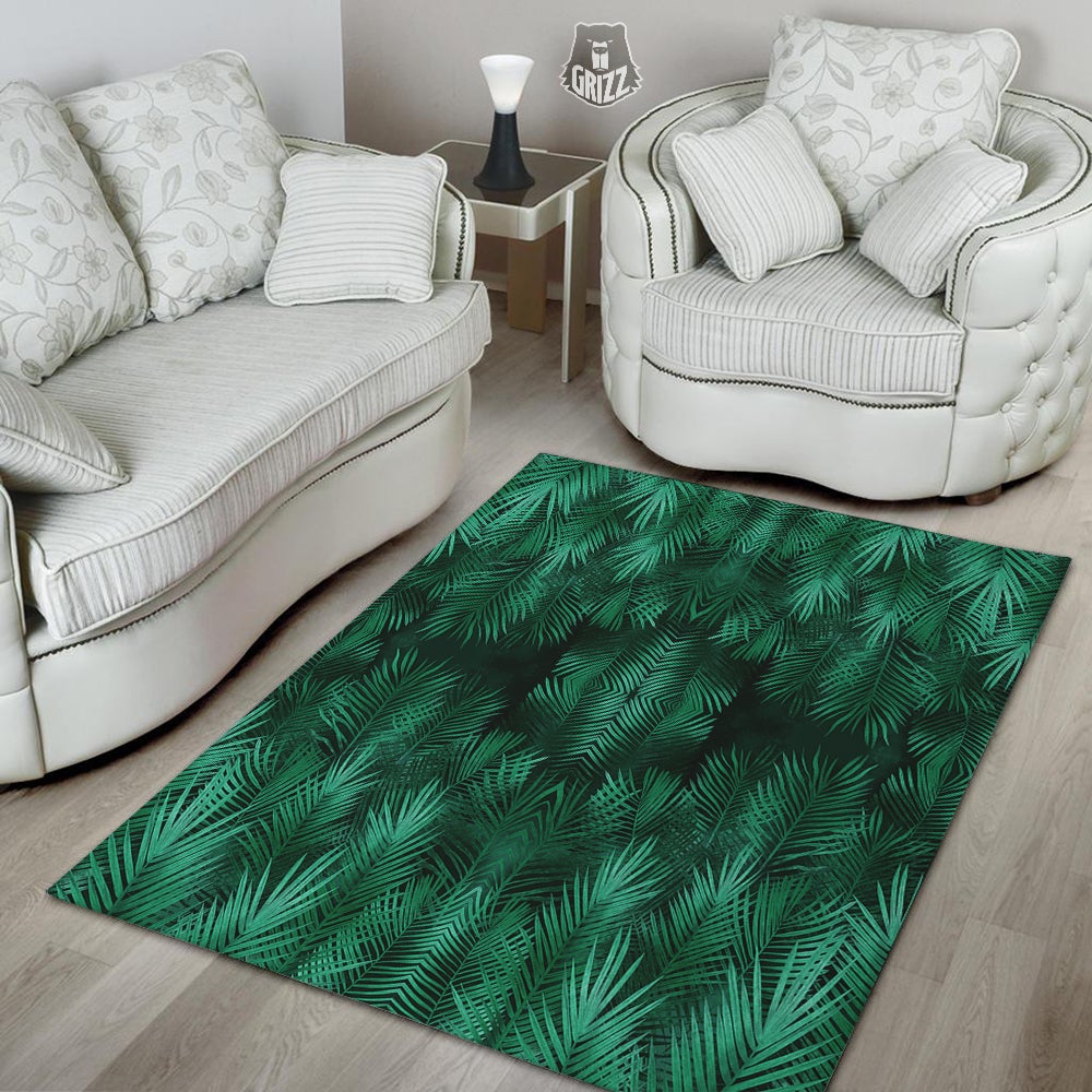 Palm Leaf Tropical Print Pattern Floor Mat-grizzshop