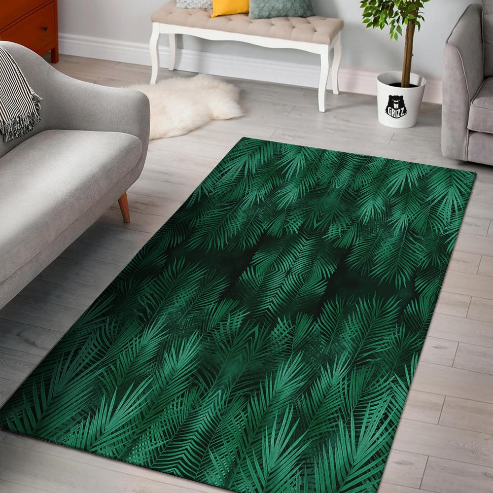 Palm Leaf Tropical Print Pattern Floor Mat-grizzshop