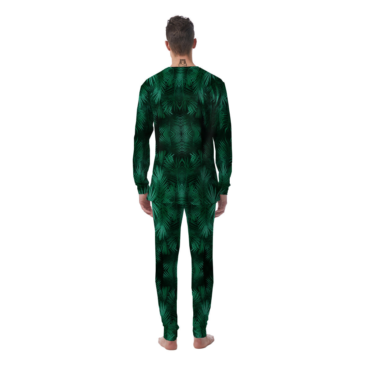 Palm Leaf Tropical Print Pattern Men's Pajamas-grizzshop
