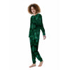 Palm Leaf Tropical Print Pattern Women's Pajamas-grizzshop