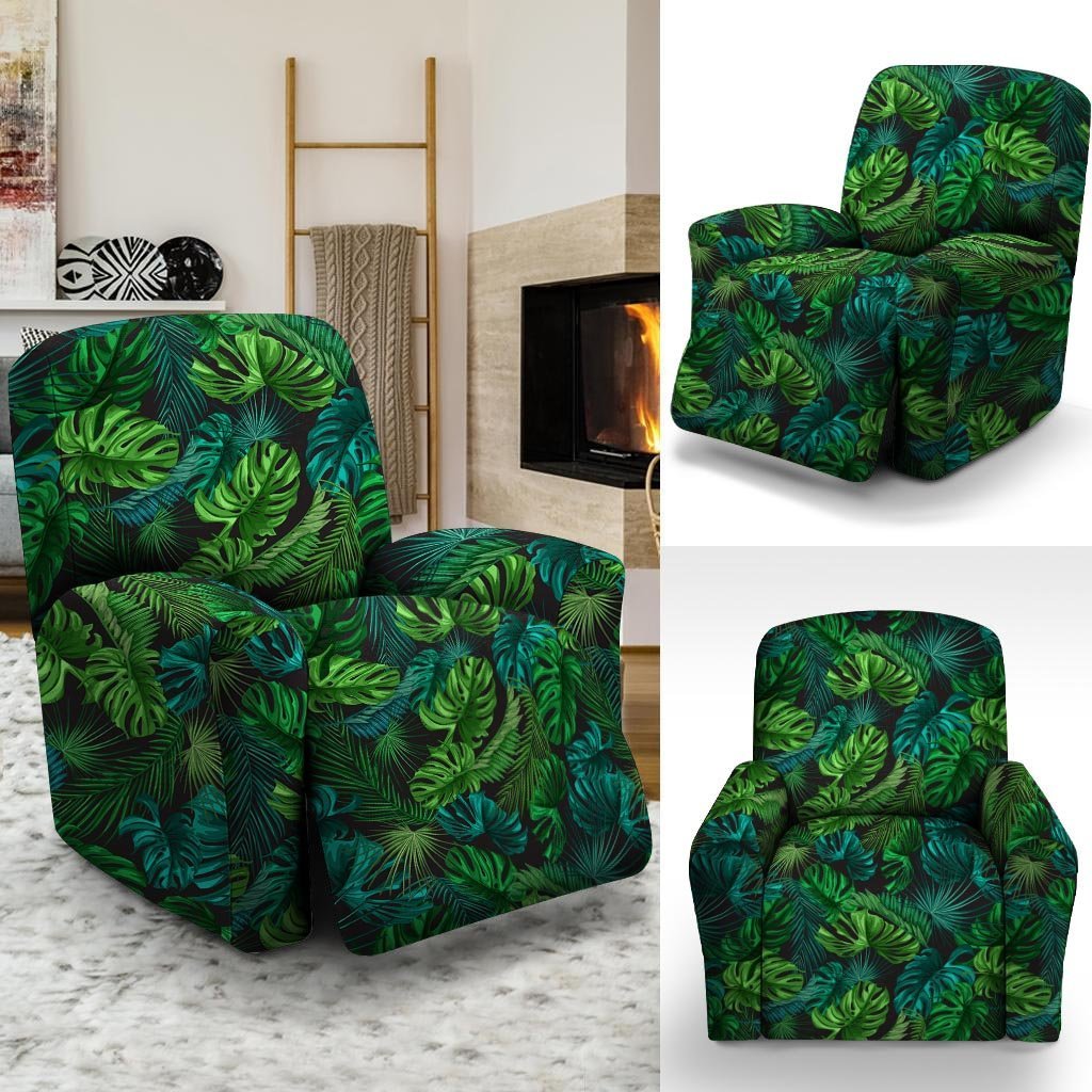 Palm Leaf Tropical Print Recliner Cover-grizzshop