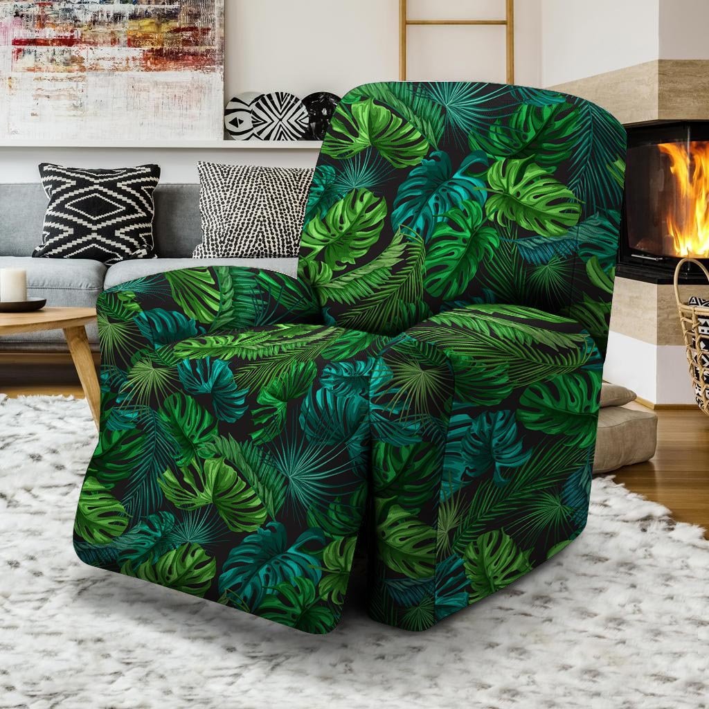 Palm Leaf Tropical Print Recliner Cover-grizzshop