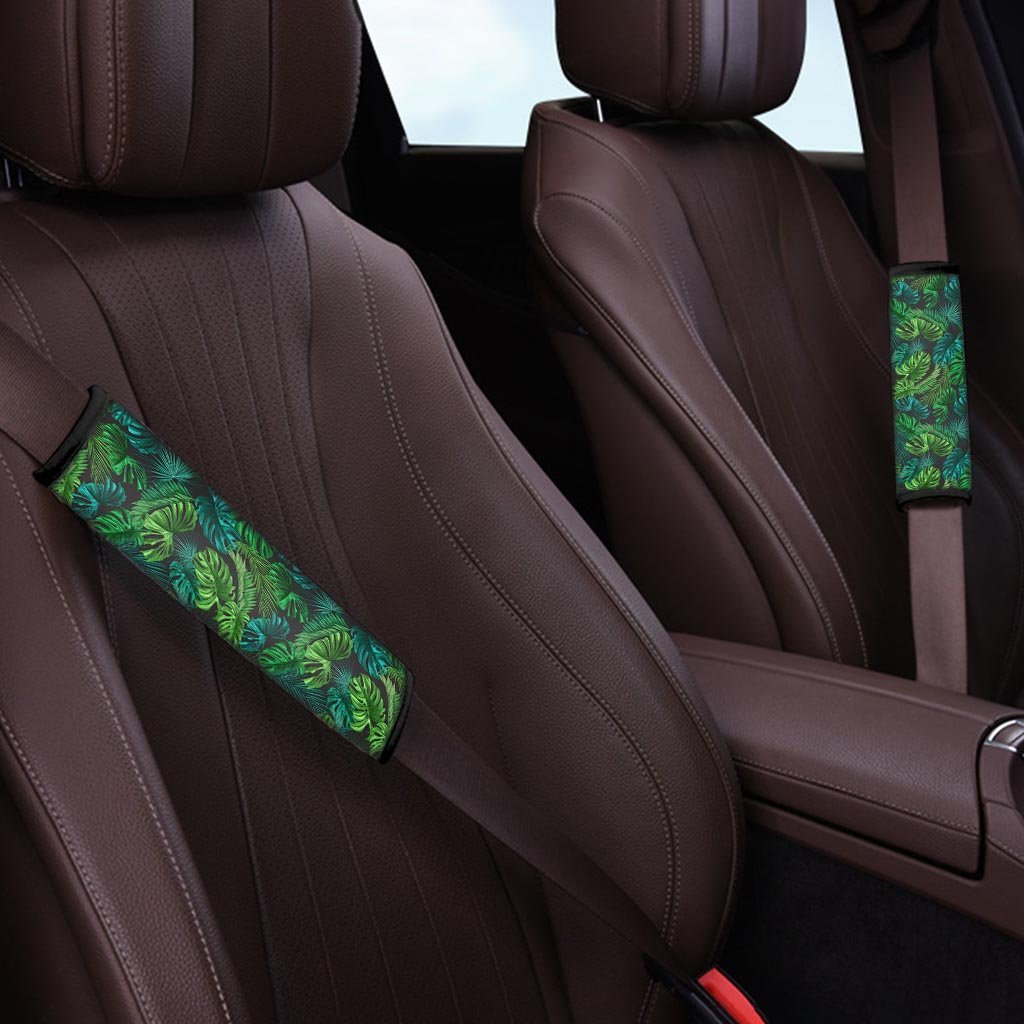 Palm Leaf Tropical Print Seat Belt Cover-grizzshop