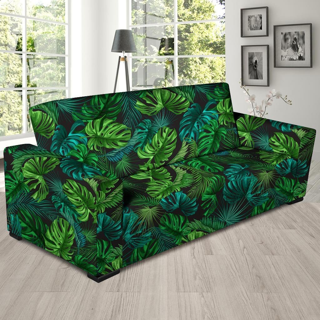 Palm Leaf Tropical Print Sofa Cover-grizzshop