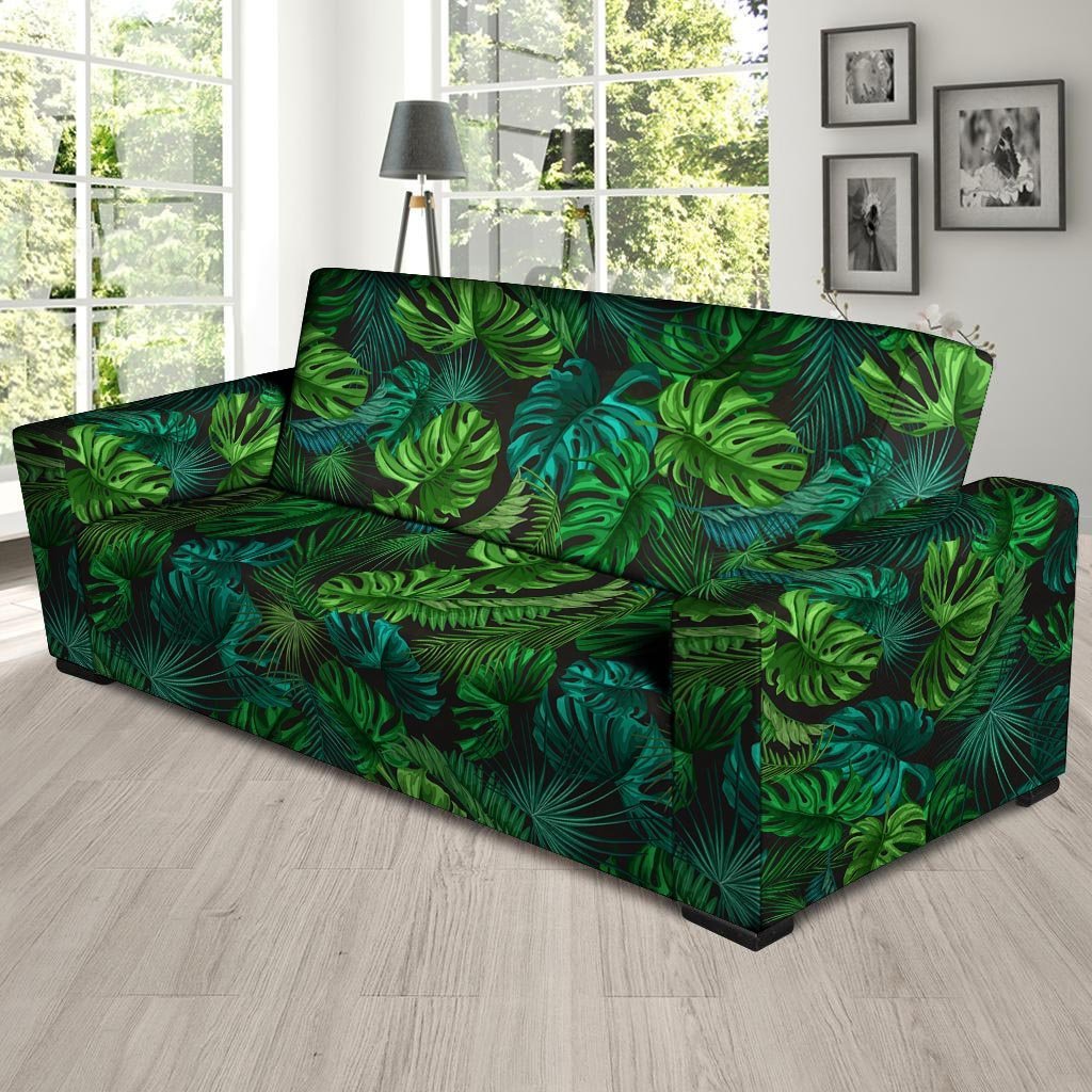 Palm Leaf Tropical Print Sofa Cover-grizzshop