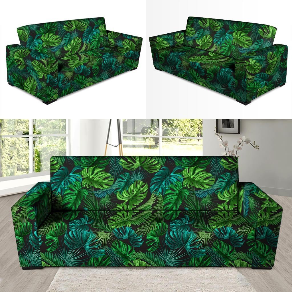 Palm Leaf Tropical Print Sofa Cover-grizzshop