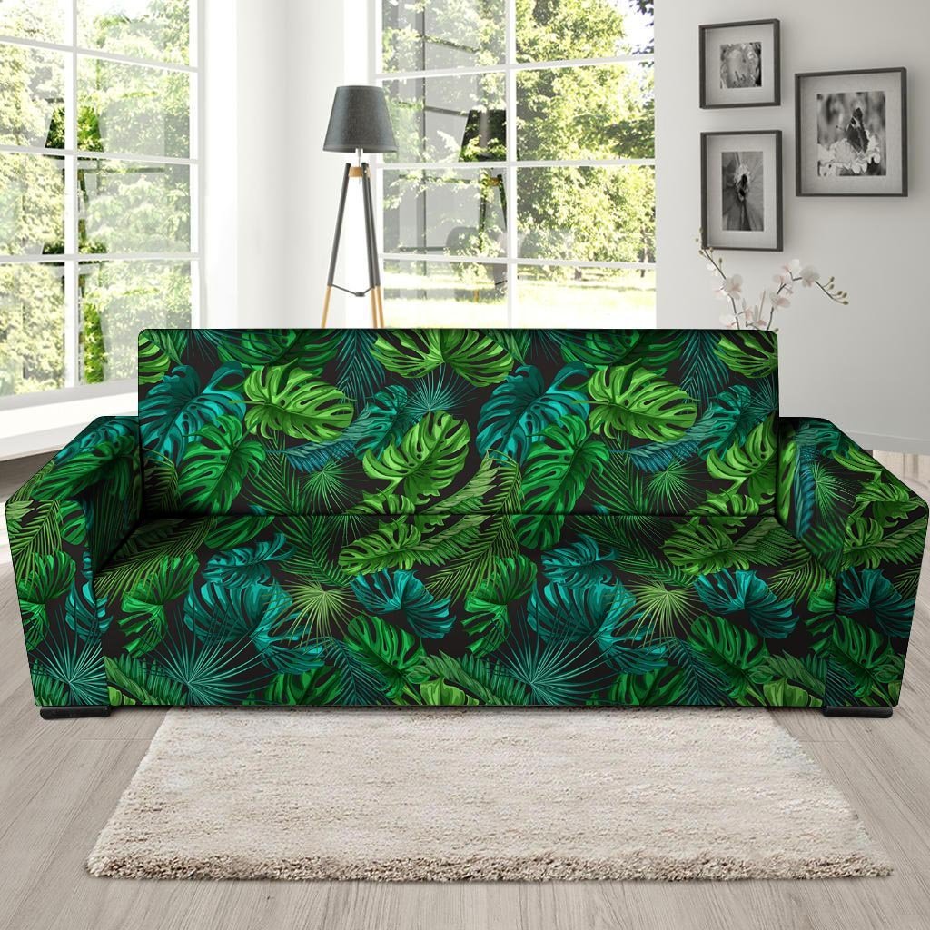 Palm Leaf Tropical Print Sofa Cover-grizzshop