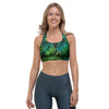 Palm Leaf Tropical Print Sports Bra-grizzshop