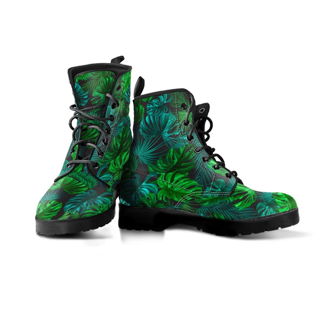 Palm Leaf Tropical Print Women's Boots-grizzshop