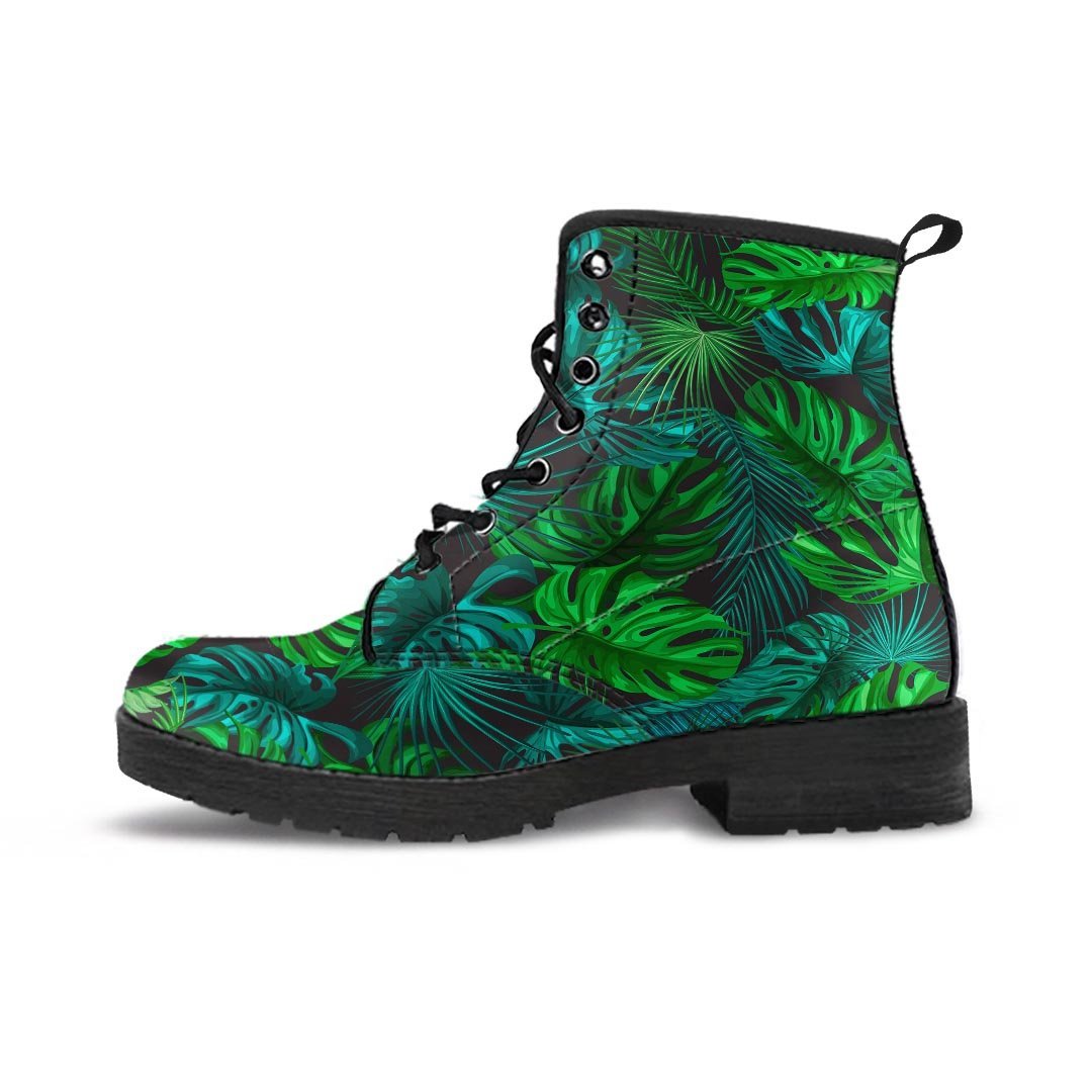 Palm Leaf Tropical Print Women's Boots-grizzshop