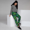 Palm Leaf Tropical Print Women's Joggers-grizzshop