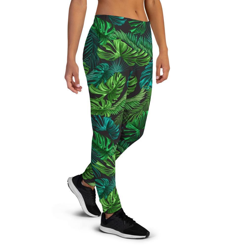 Palm Leaf Tropical Print Women's Joggers-grizzshop