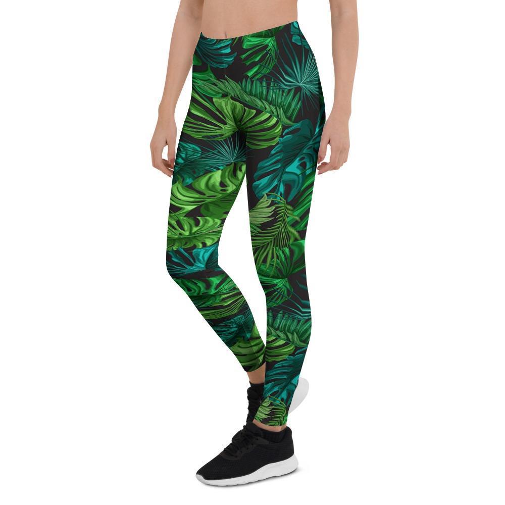 Palm Leaf Tropical Print Women's Leggings-grizzshop