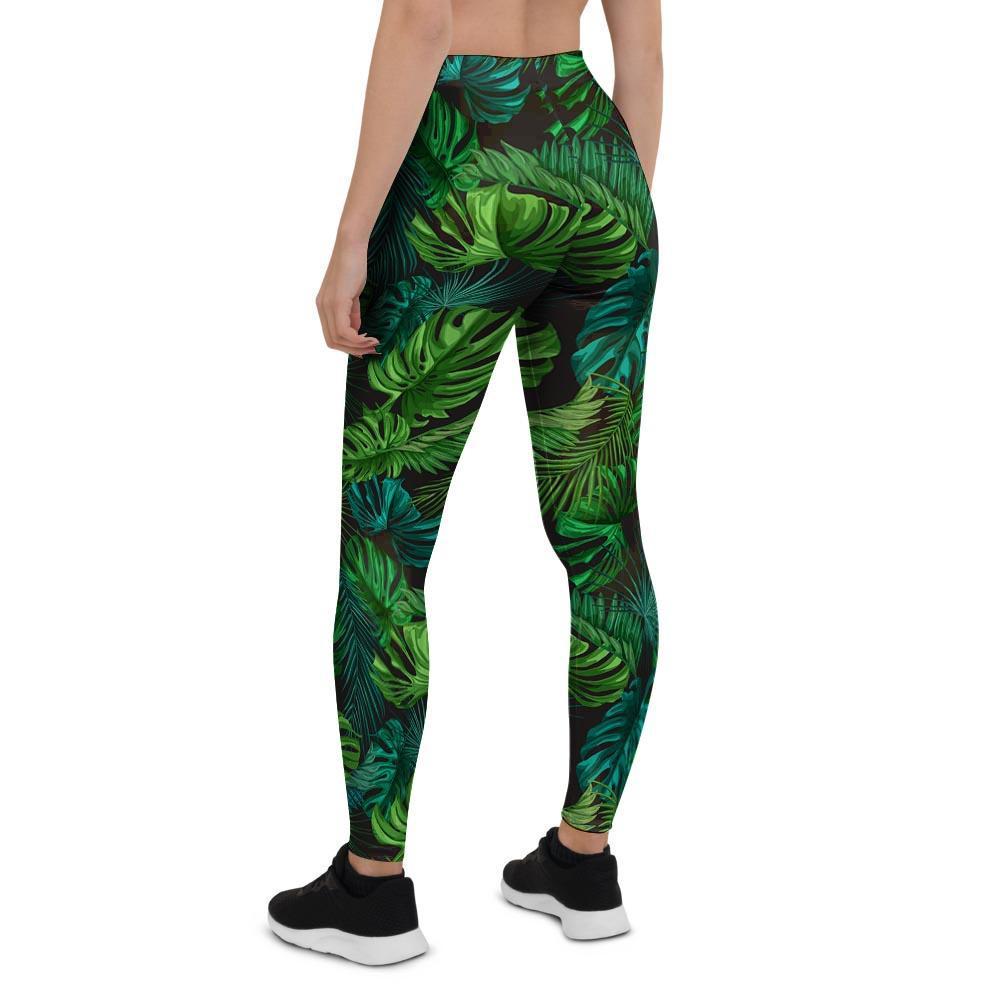 Palm Leaf Tropical Print Women's Leggings-grizzshop