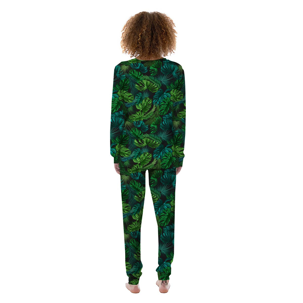 Palm Leaf Tropical Print Women's Pajamas-grizzshop