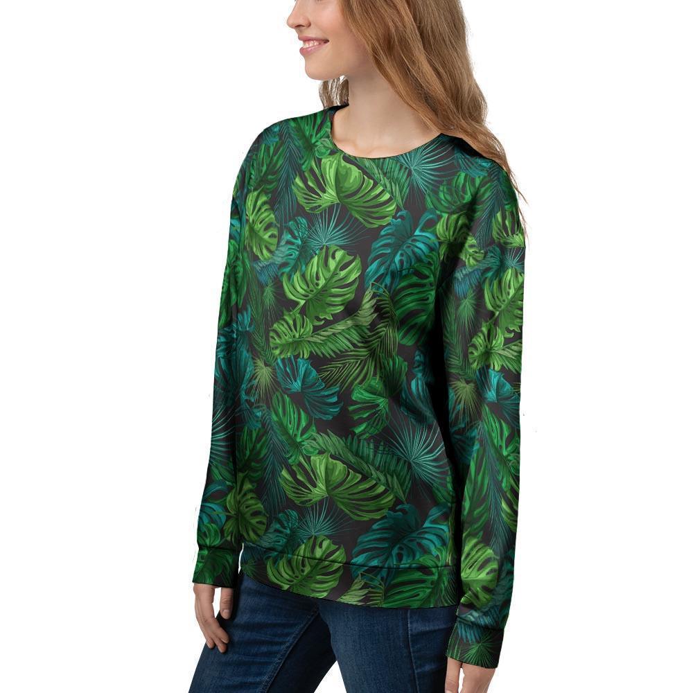 Palm Leaf Tropical Print Women's Sweatshirt-grizzshop