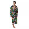 Palm Leaves And Bird Of Paradise Print Men's Robe-grizzshop