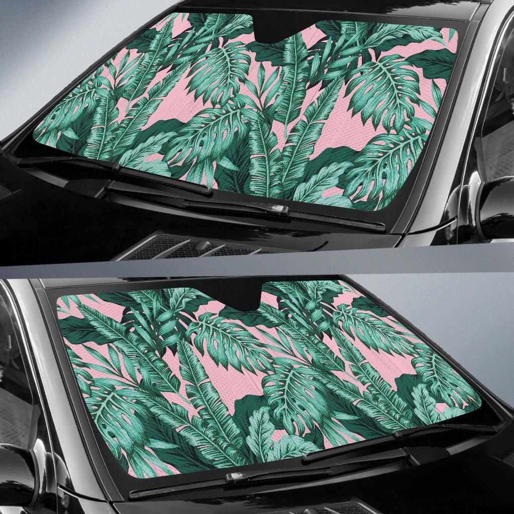 Palm Leaves Floral Tropical Hawaiian Pattern Print Car Sun Shade-grizzshop