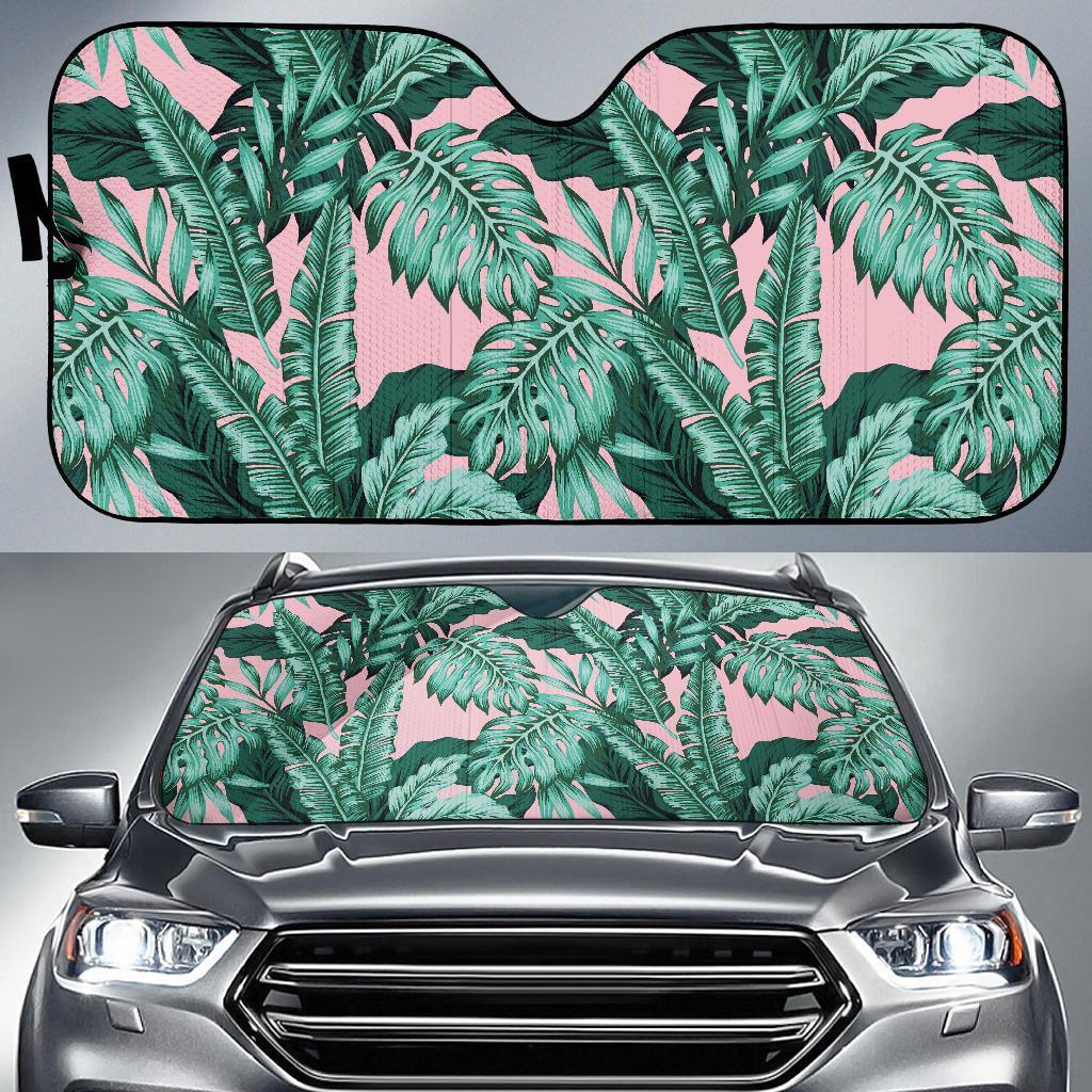 Palm Leaves Floral Tropical Hawaiian Pattern Print Car Sun Shade-grizzshop