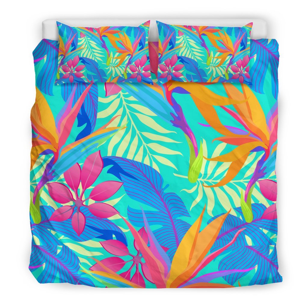 Palm Leaves Floral Tropical Hawaiian Pattern Print Duvet Cover Bedding Set-grizzshop