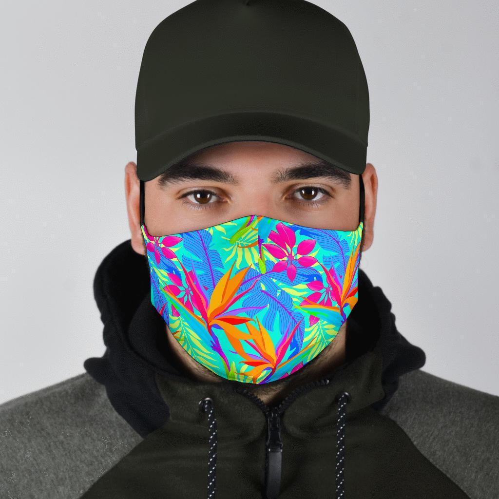 Palm Leaves Floral Tropical Hawaiian Pattern Print Face Mask-grizzshop