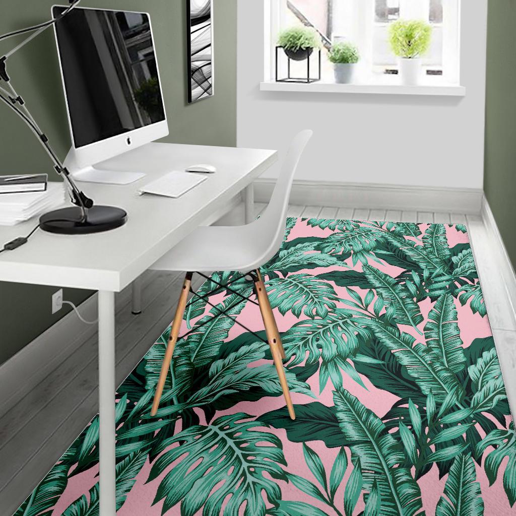 Palm Leaves Floral Tropical Hawaiian Pattern Print Floor Mat-grizzshop