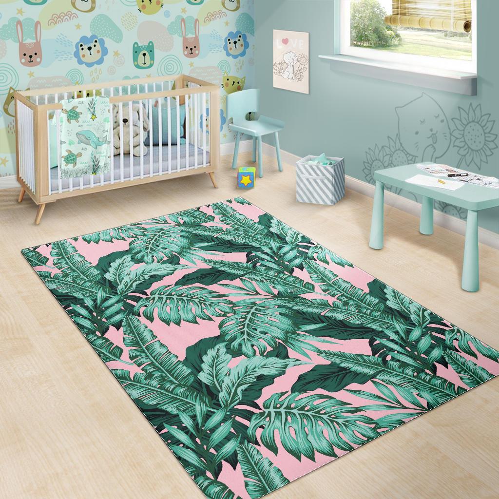 Palm Leaves Floral Tropical Hawaiian Pattern Print Floor Mat-grizzshop