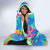 Palm Leaves Floral Tropical Hawaiian Pattern Print Hooded Blanket-grizzshop